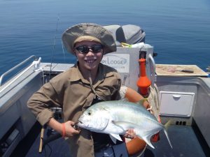 Fish caught by young fisherman